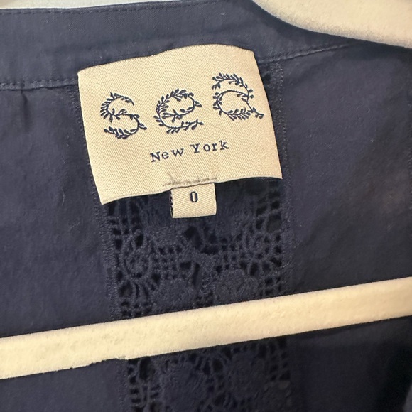 Navy Blue Kids Ruffle Top - Picture 3 of 3